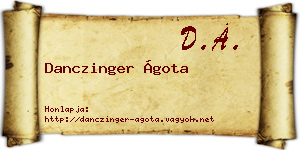 Danczinger Ágota névjegykártya